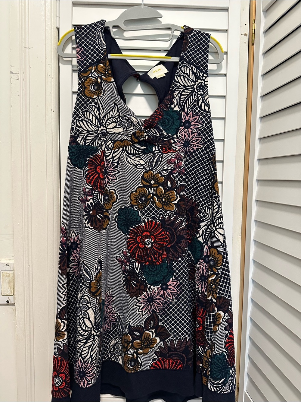 Maeve sleeveless  Floral A-Line Dress in Black, Red, Green, Mustard